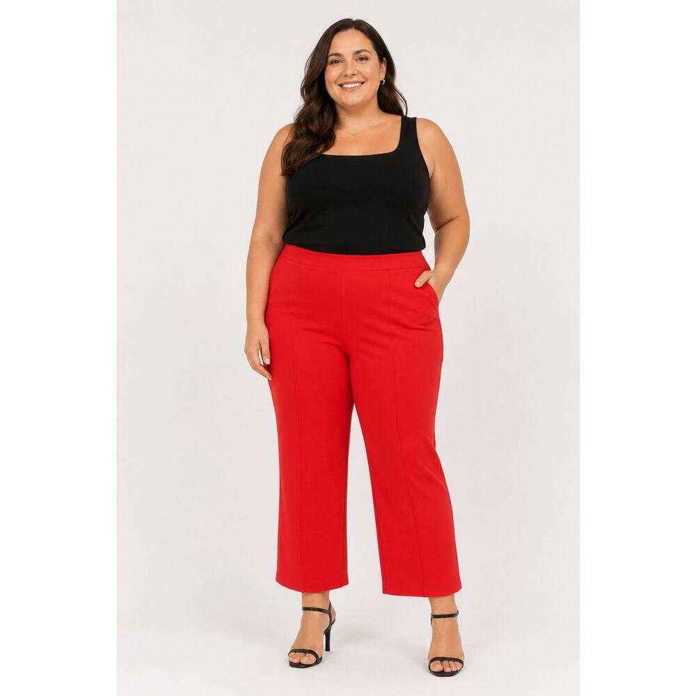 Maeve by Anthropologie Women's High Waist Wide Leg Pants Red 3XL NEW